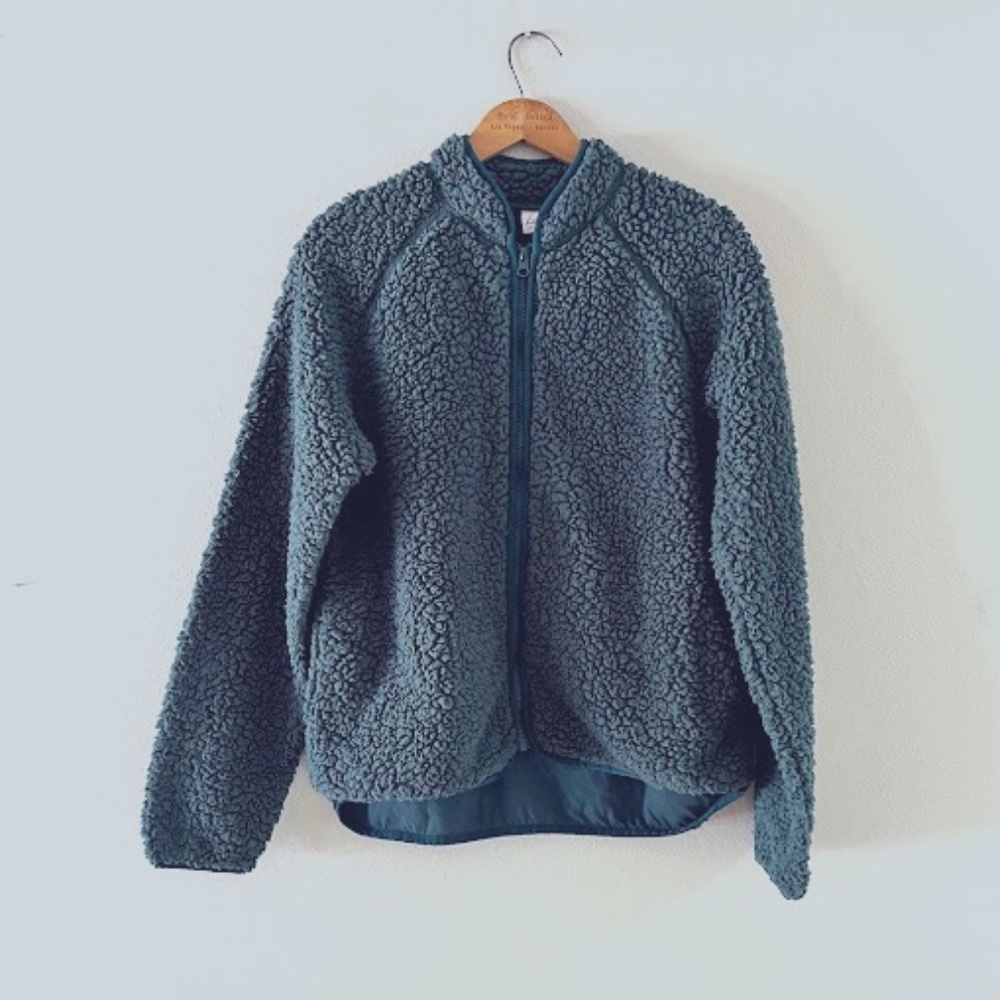 Zella Green Sherpa Lined Fleece, Sz Med, EUC
